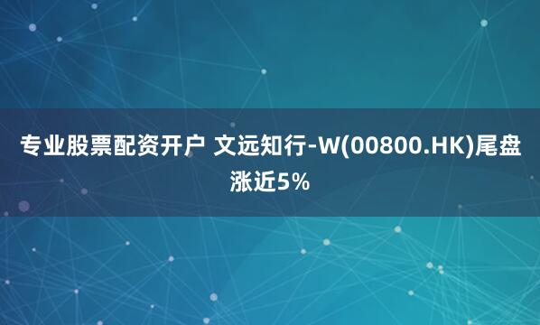 专业股票配资开户 文远知行-W(00800.HK)尾盘涨近5%